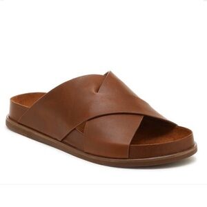 Kelsi Dagger Brooklyn “Sailor” Brown leather Cross front slip on Sandals